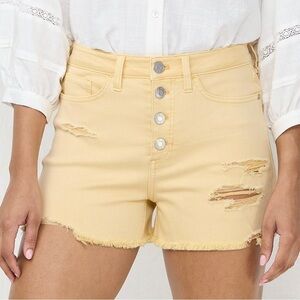 LC Lauren Conrad distressed High Rise Button Fly Shorts l SIZE 14